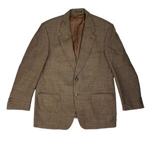 Vintage Yves Saint Laurent Blazer Mens 44 Mocha Brown Shoulder Pads Worsted Wool